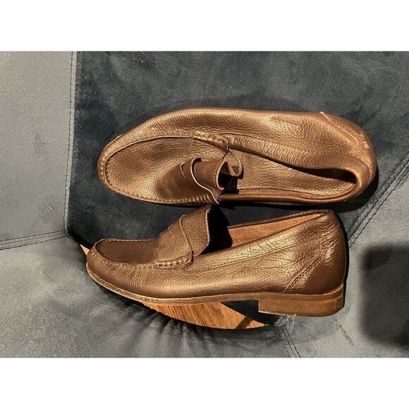 Sandrino By Sandro Moscoloni Placido Leather Penny Loafers 10.5D Shoes Brown - Picture 12 of 16